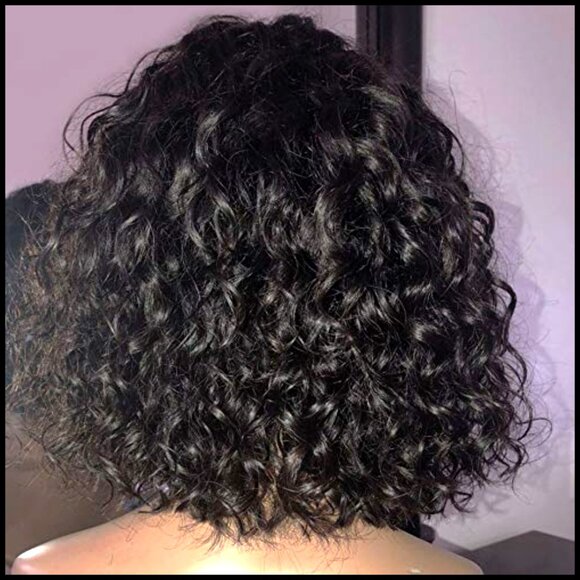 Short Curly Lace Front Wig Pixie Cut Water Wave Bob Human Hair Pre Plucked